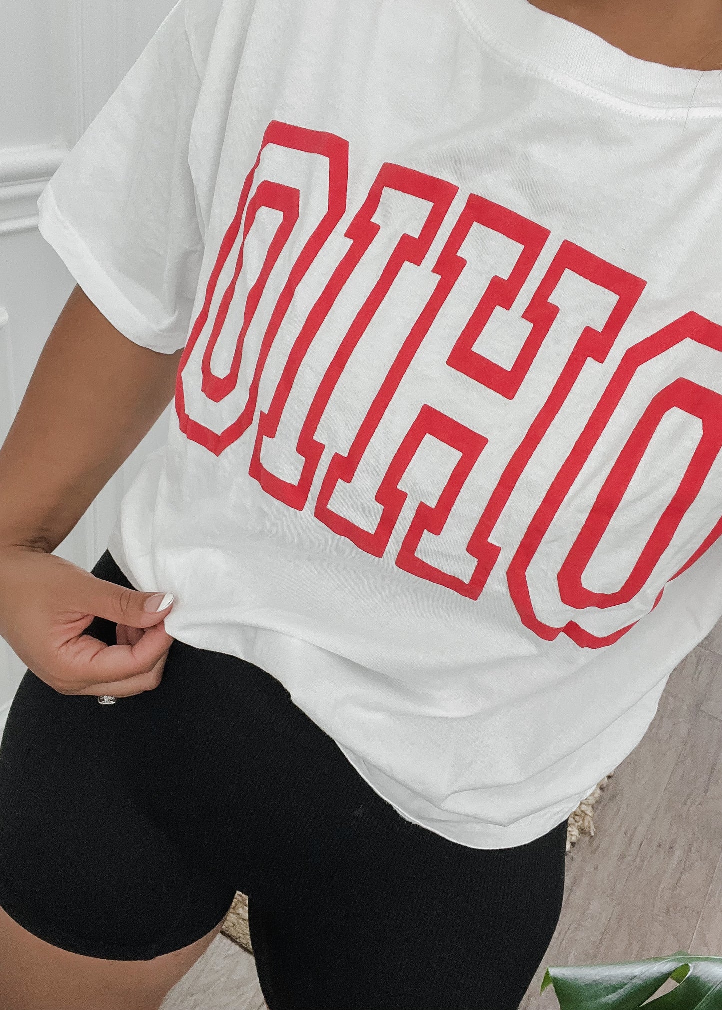 Ohio State Cropped Tee - WHITE