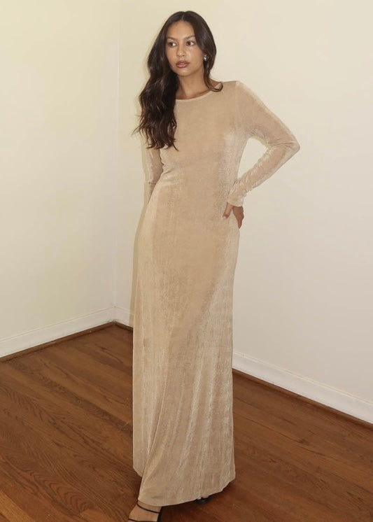 Kassin Slinky Maxi Dress - SAND