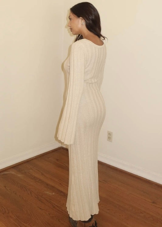 Kenn Knit Bell Sleeve Dress - OAT