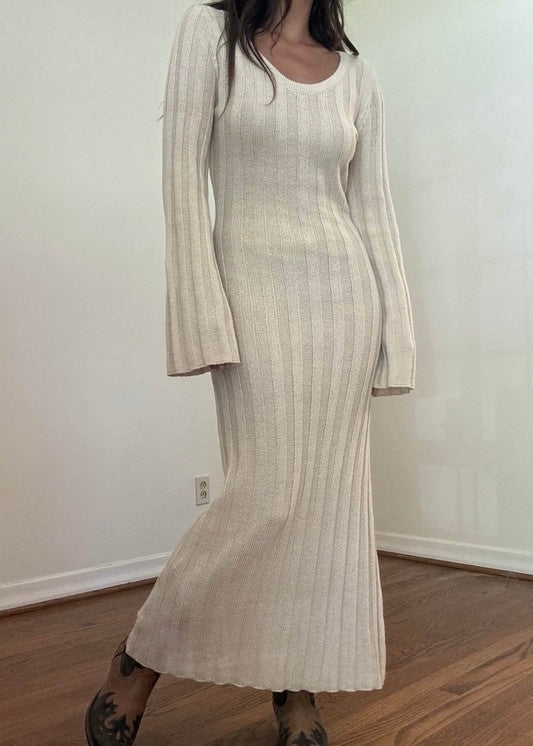 Kenn Knit Bell Sleeve Dress - OAT