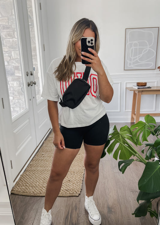 Ohio State Cropped Tee - WHITE