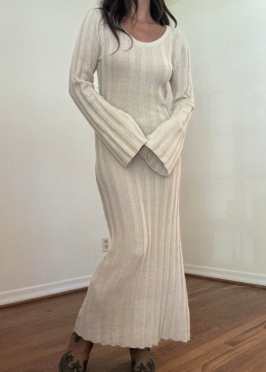 Kenn Knit Bell Sleeve Dress - OAT