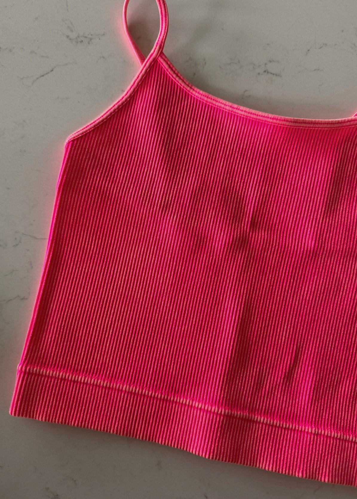 Sianna Ribbed Tank - CORAL PINK