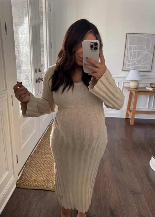 Kenn Knit Bell Sleeve Dress - OAT