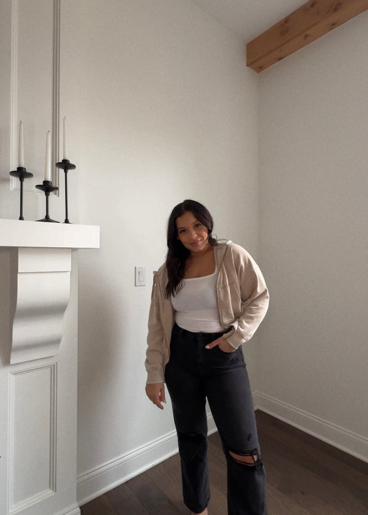 Morning Brew Fleece Jacket - NATURAL