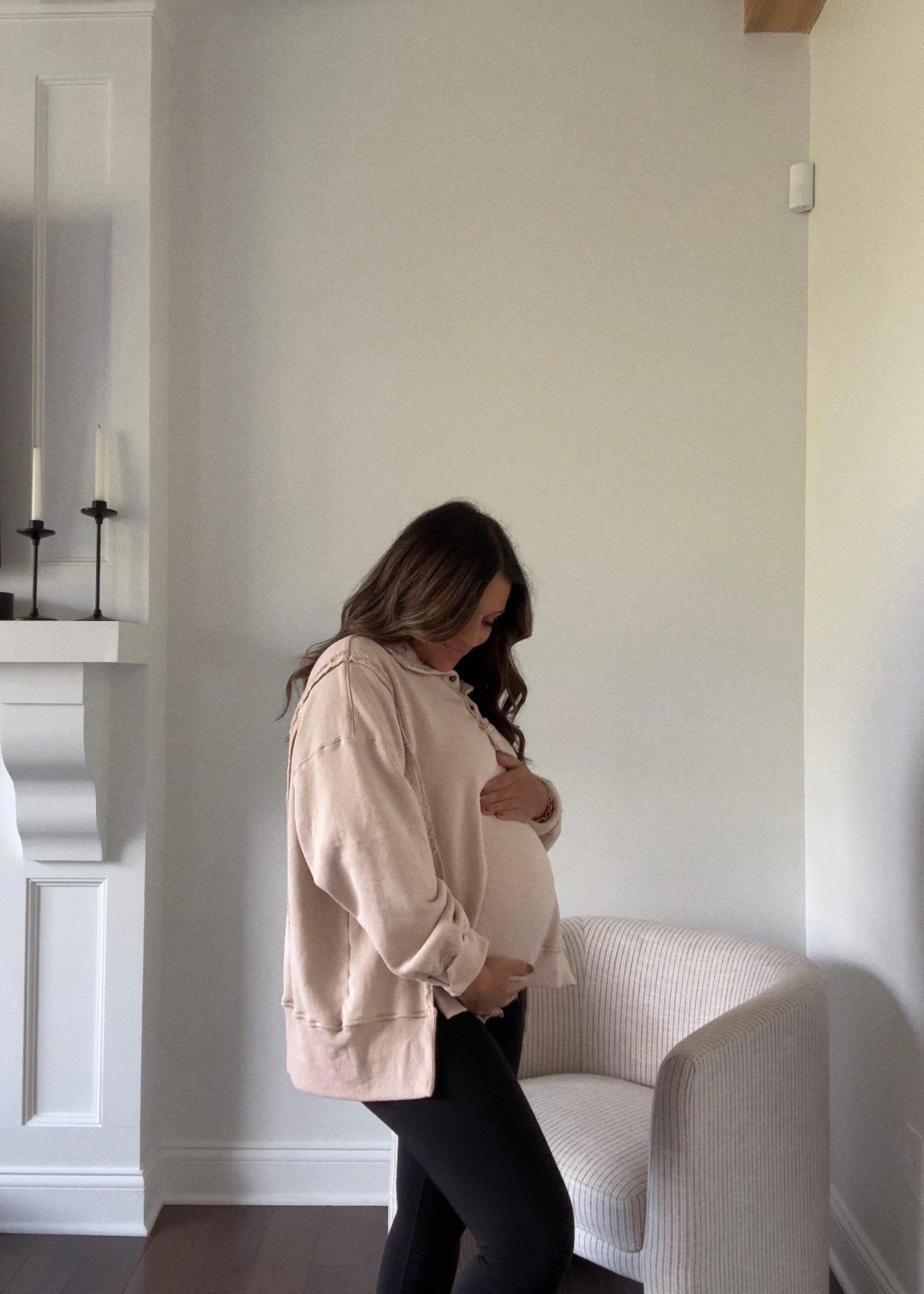 Vintage Washed Terry Pullover - ALMOND