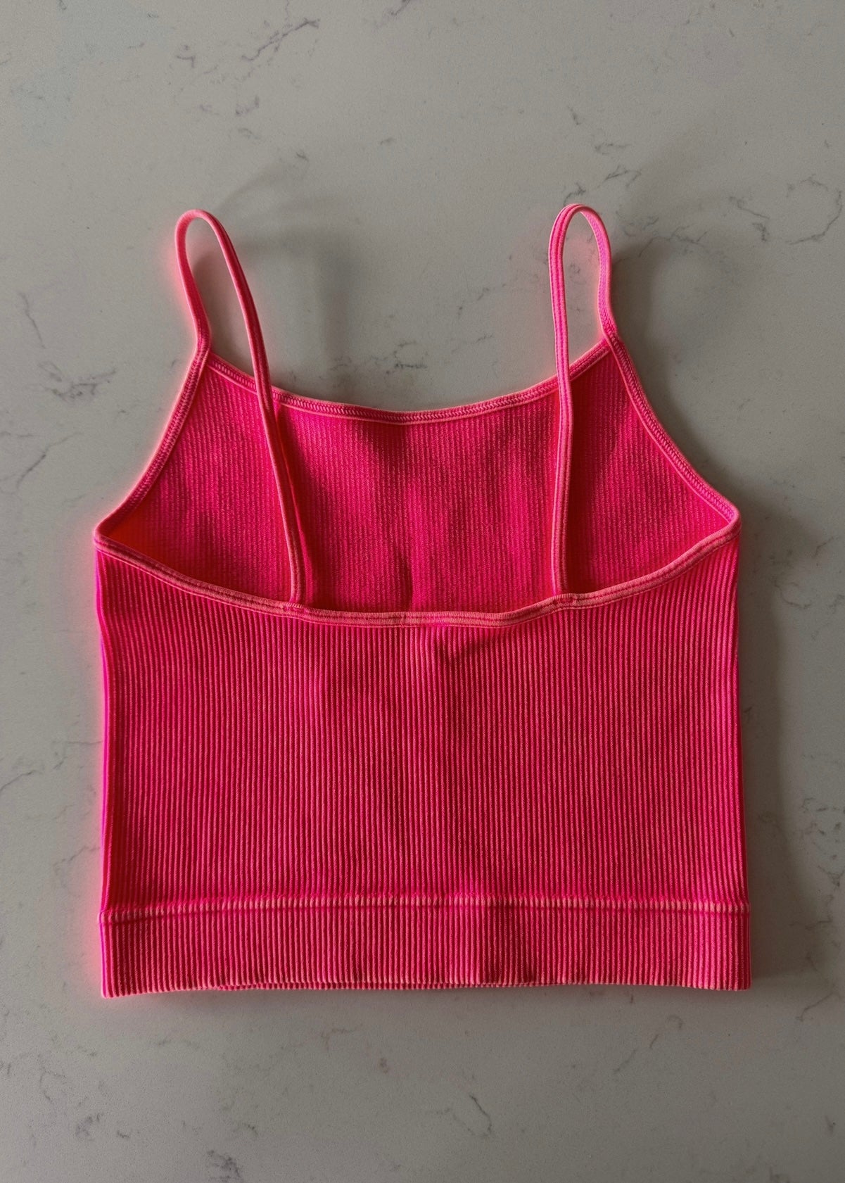 Sianna Ribbed Tank - CORAL PINK