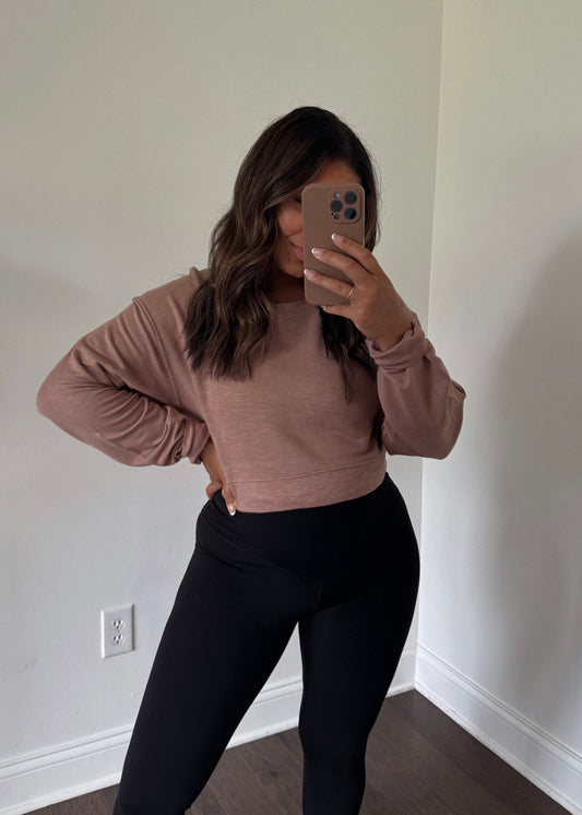 Dylan Casual Cropped Top - MOCHA