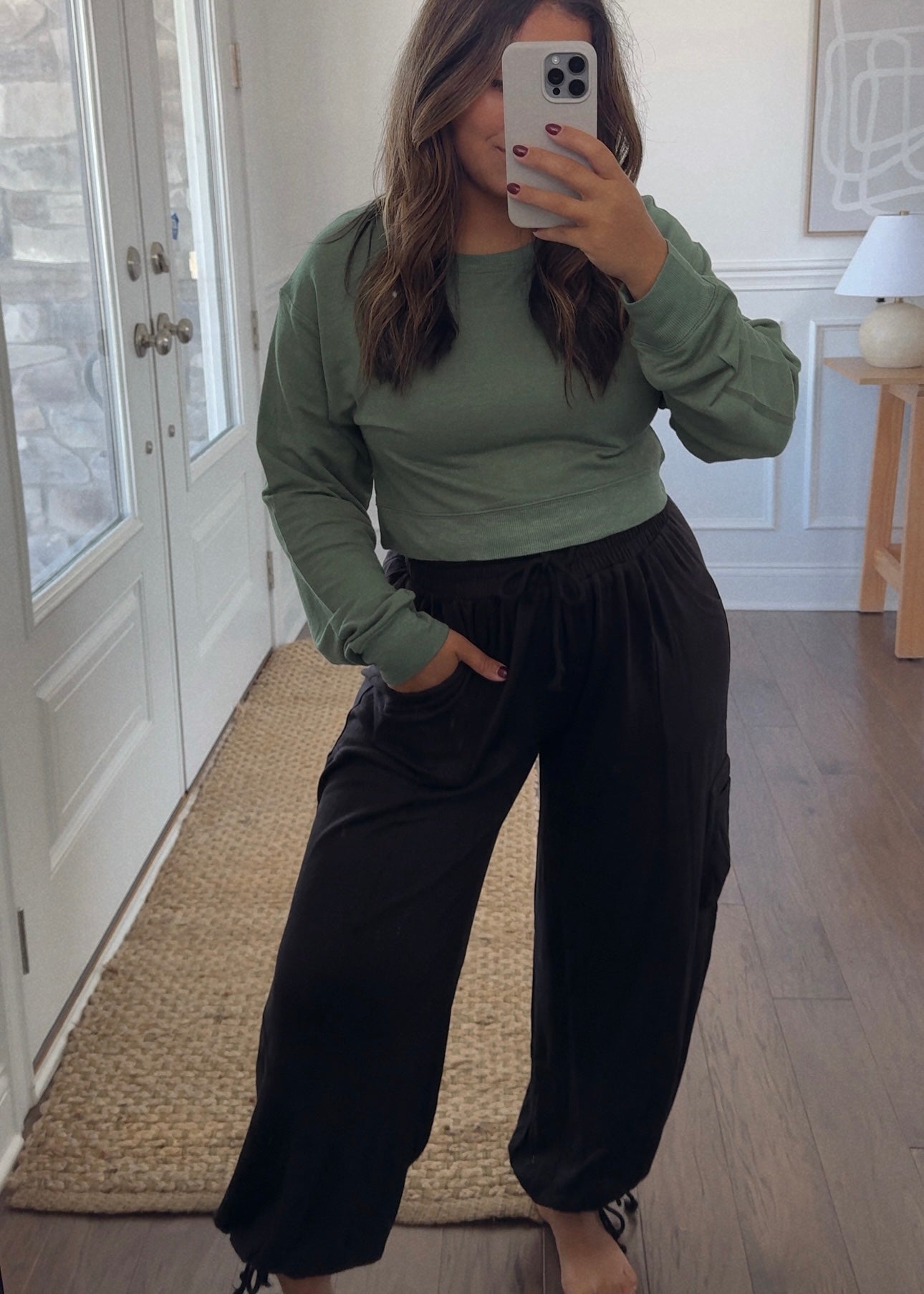 Adeline Light Weight Knit Balloon Pants - BLACK