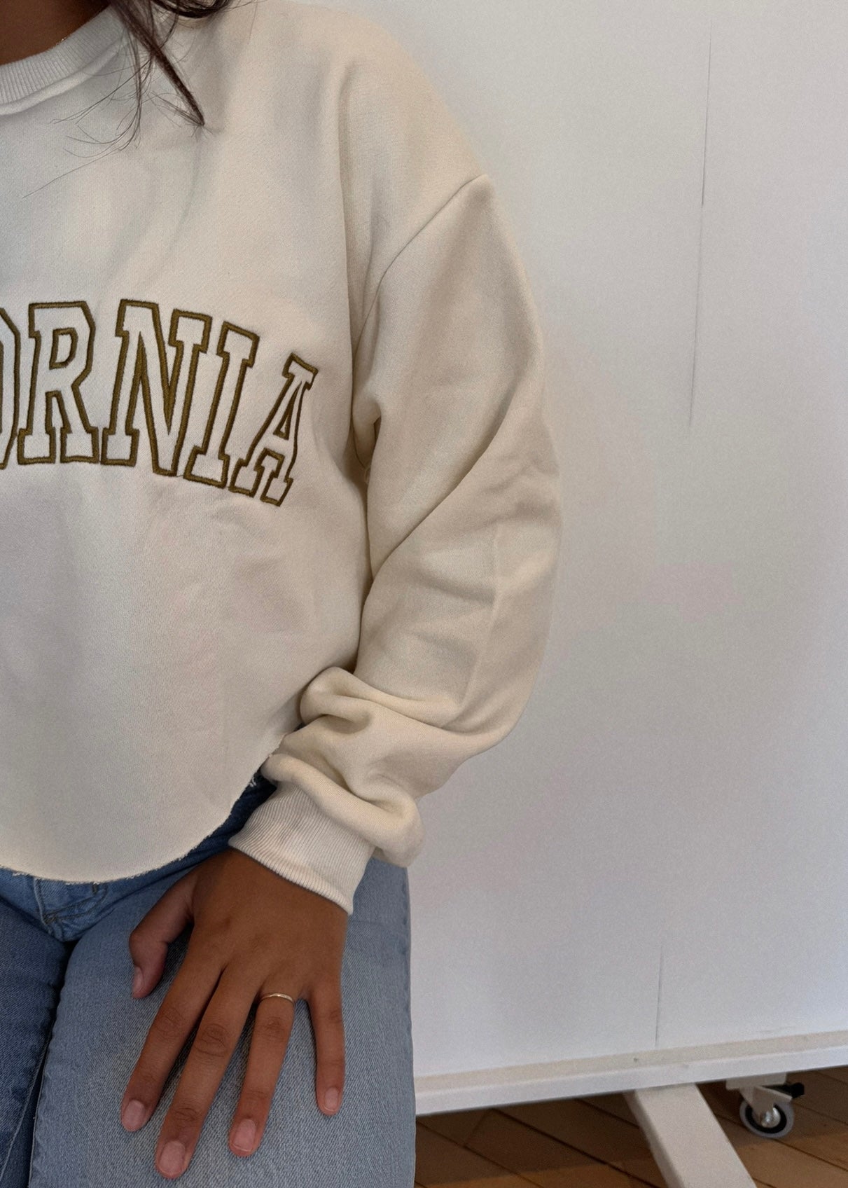 California Embroidered Pullover - IVORY
