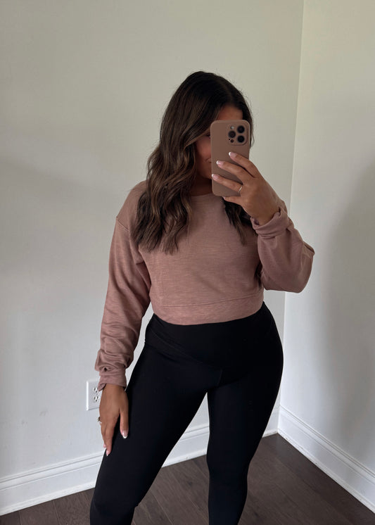 Dylan Casual Cropped Top - MOCHA