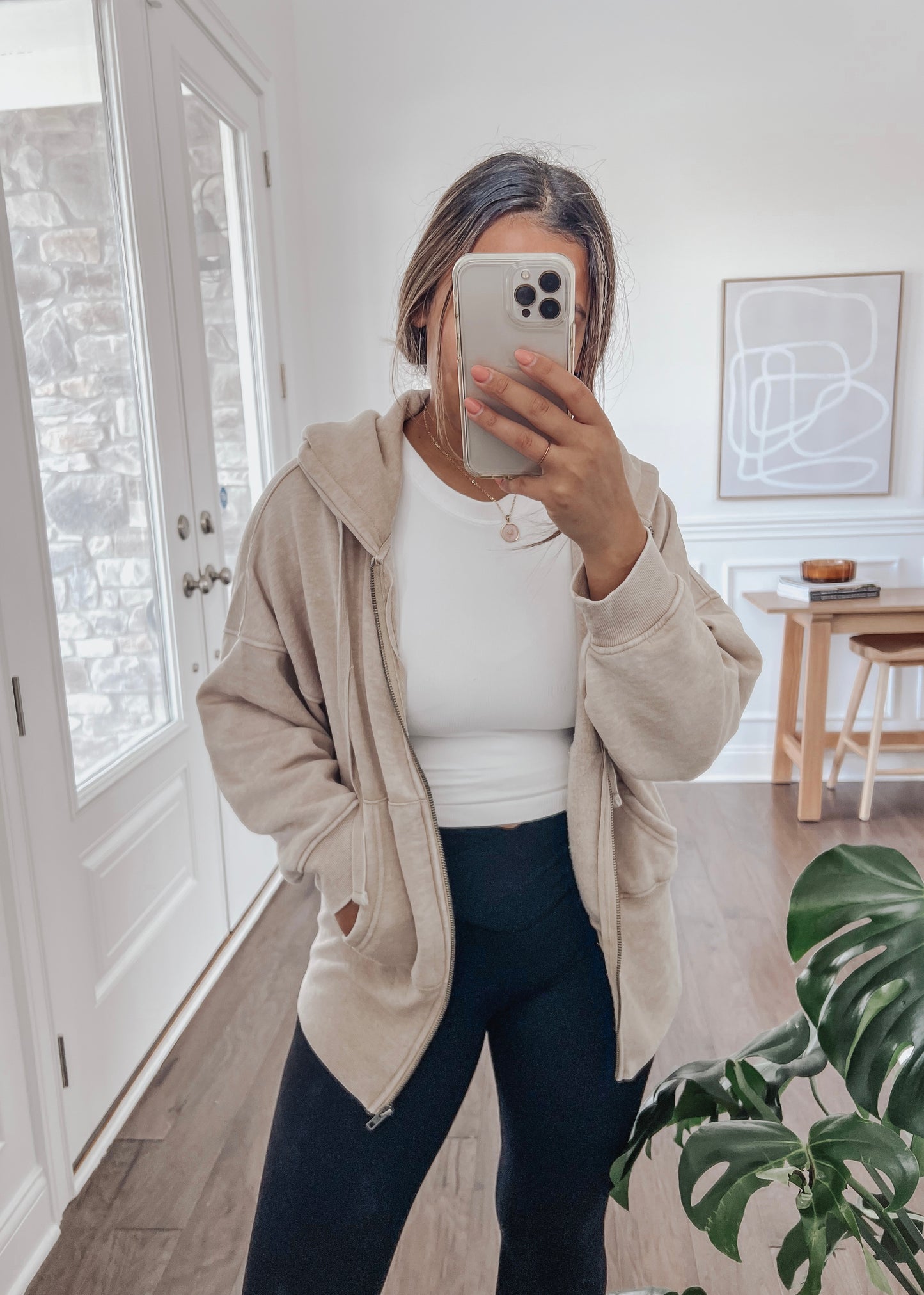 Morning Brew Fleece Jacket - NATURAL