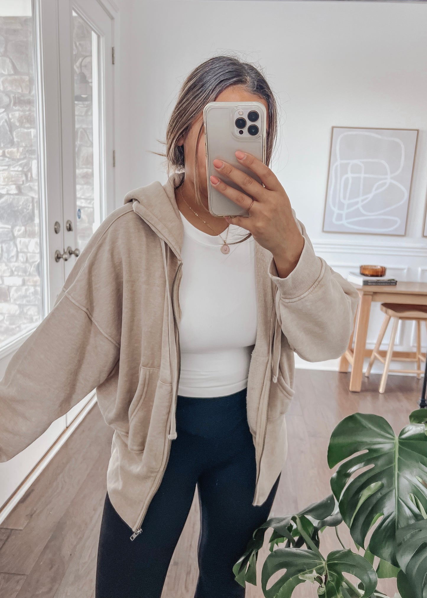 Morning Brew Fleece Jacket - NATURAL