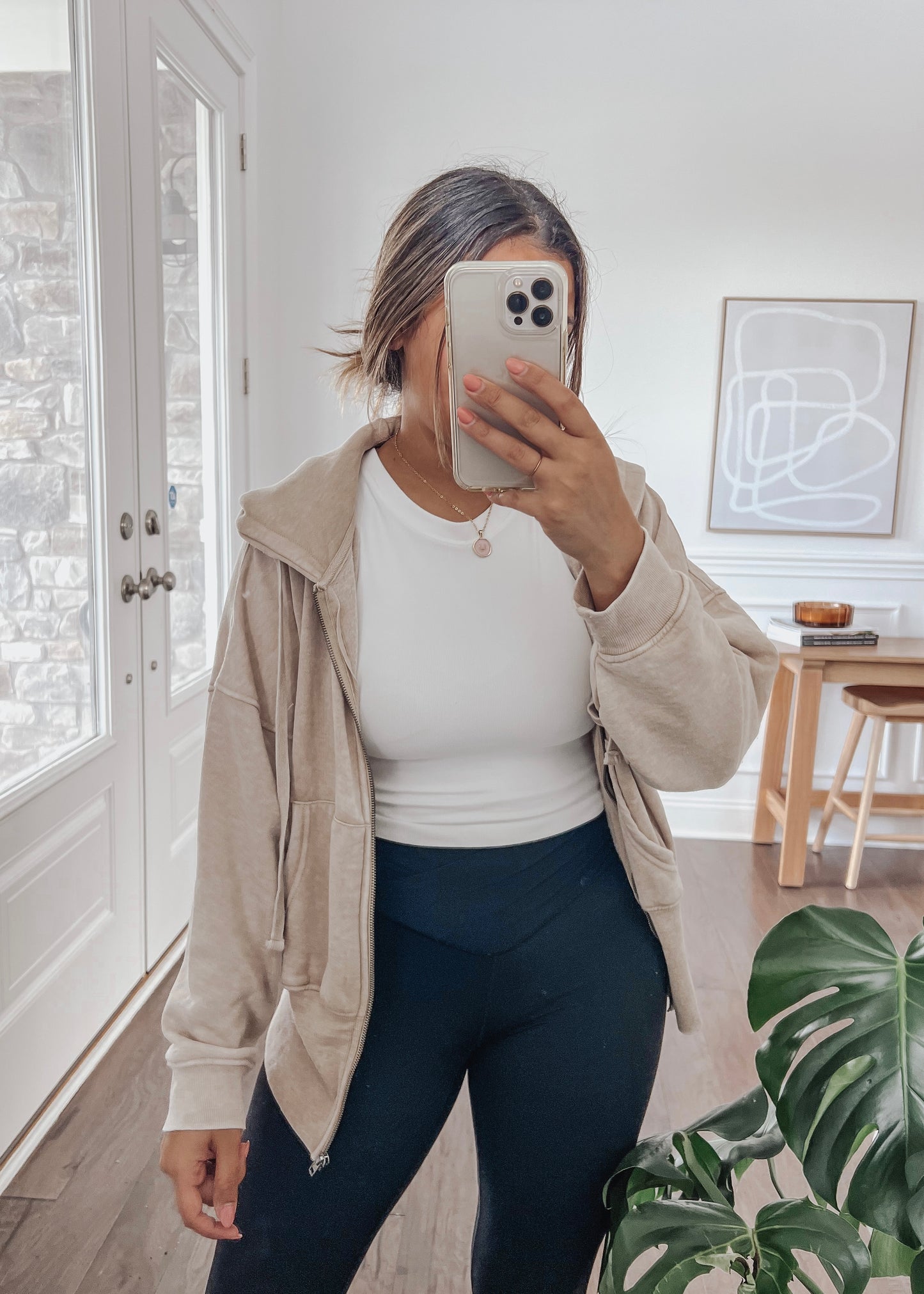 Morning Brew Fleece Jacket - NATURAL