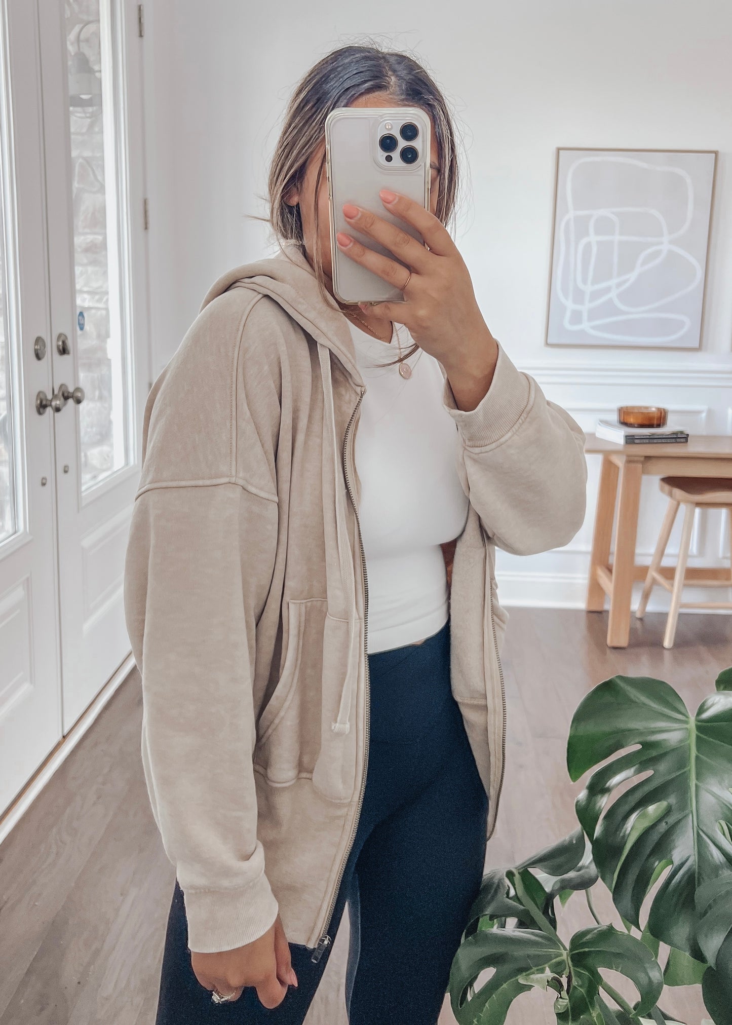 Morning Brew Fleece Jacket - NATURAL