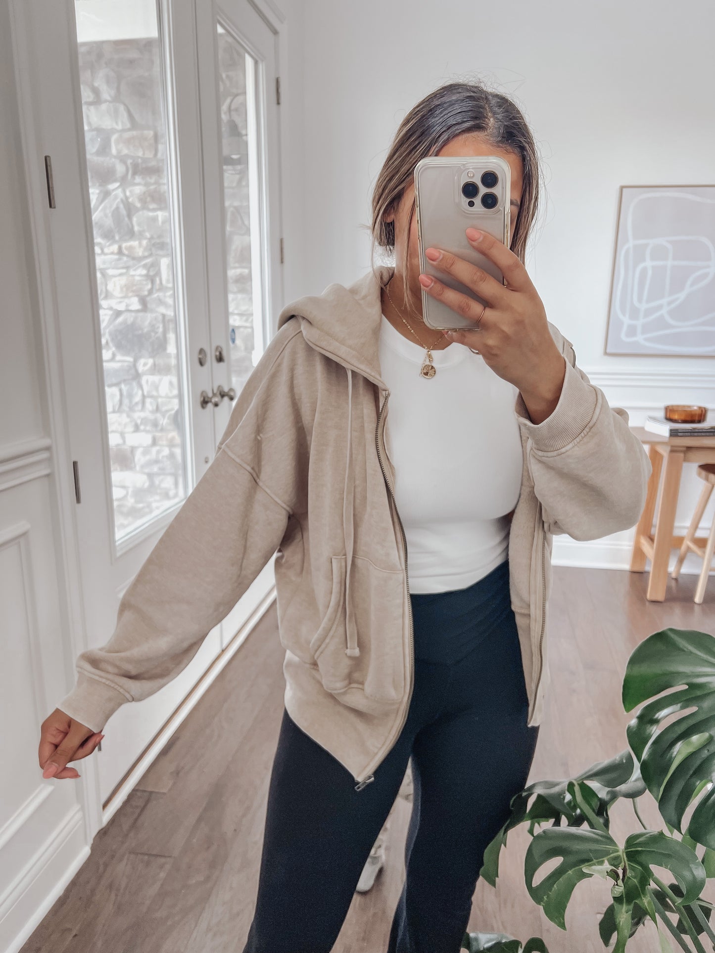 Morning Brew Fleece Jacket - NATURAL