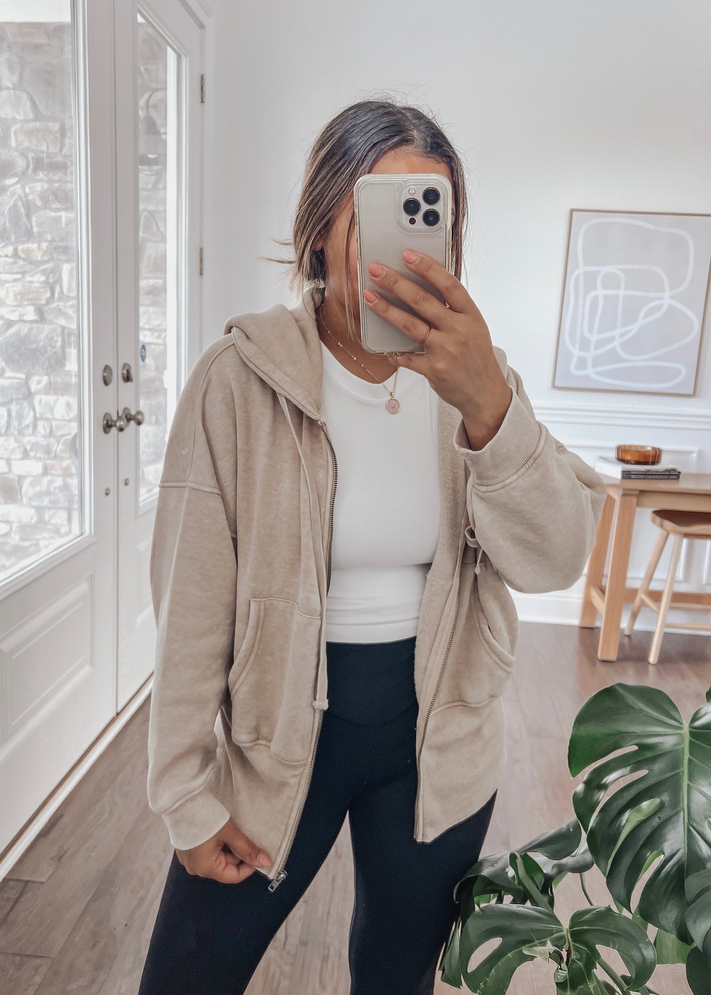 Morning Brew Fleece Jacket - NATURAL